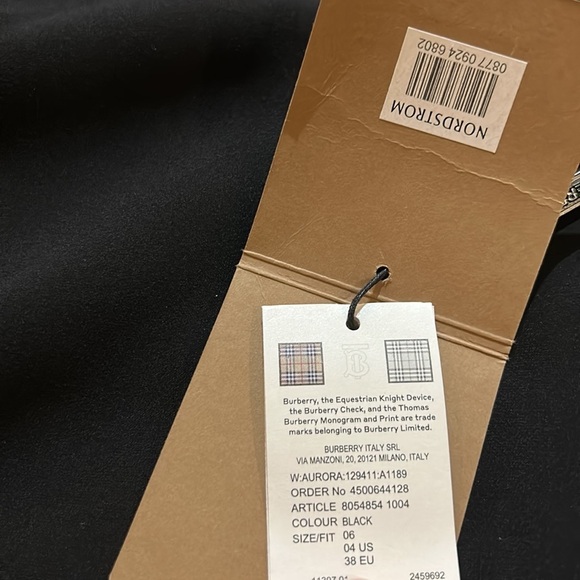 Burberry Aurora Ruched Long Sleeve Midi Dress. NWT. Size 4 - Picture 11 of 16